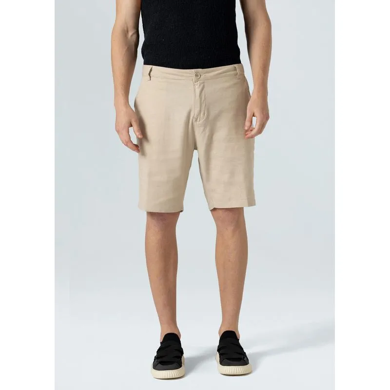 Bermuda alfaiataria basic linen - areia - 48