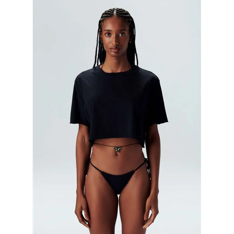 T-shirt extra cropped - preto - P