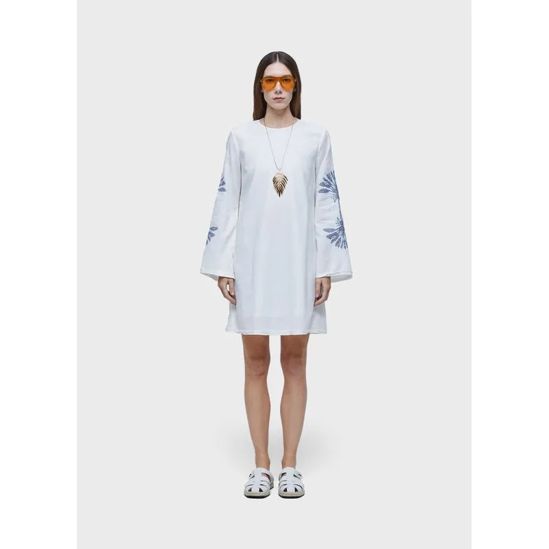 Vestido curto azulejo Vestido curto manga longa azulejo - off white - P