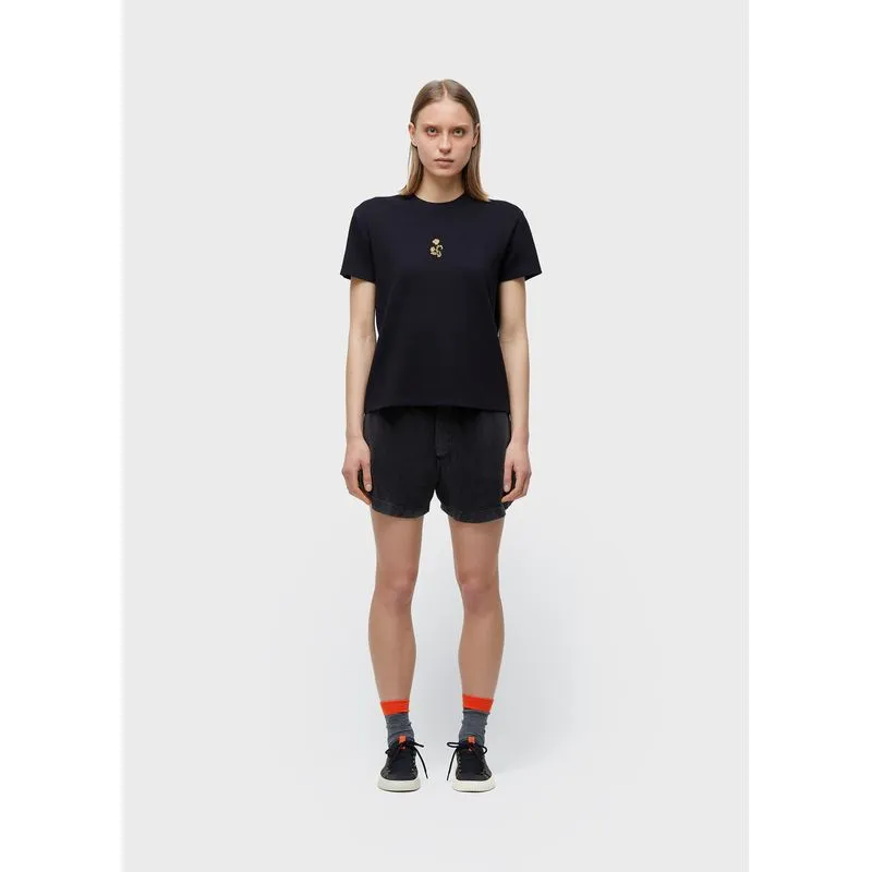 Short plush marmorizado - preto - P