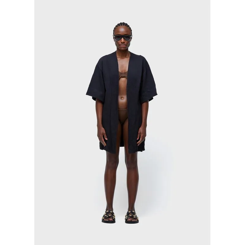 Sobreposição kimono wrinkled Sobreposicao kimono wrinkle - preto - P