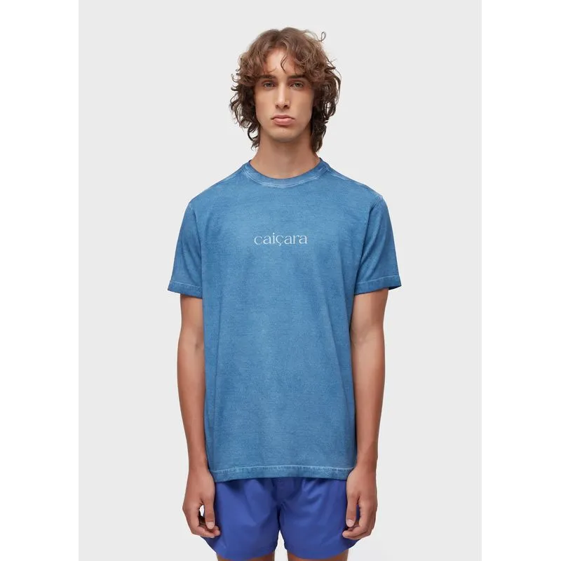 T-shirt caiçara embroidered watercolor m T-shirt double caiçara watercolor mc - azul - G
