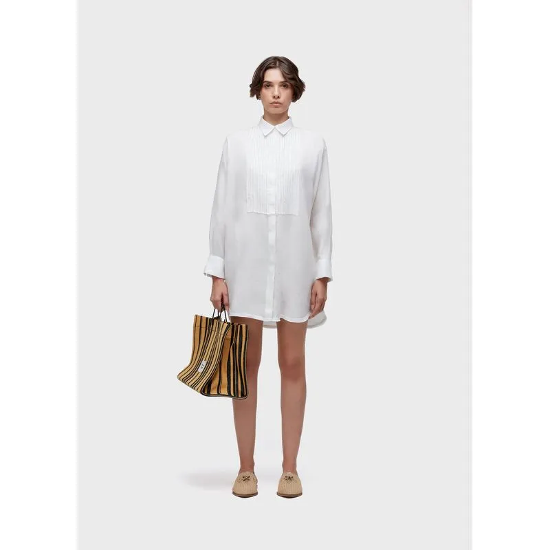 Chemise smoking vies curta - off white - M