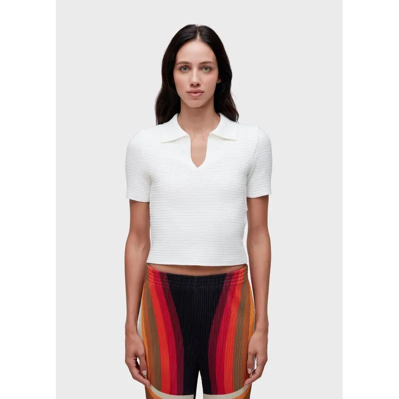 Blusa polo tricot textura - off white - G