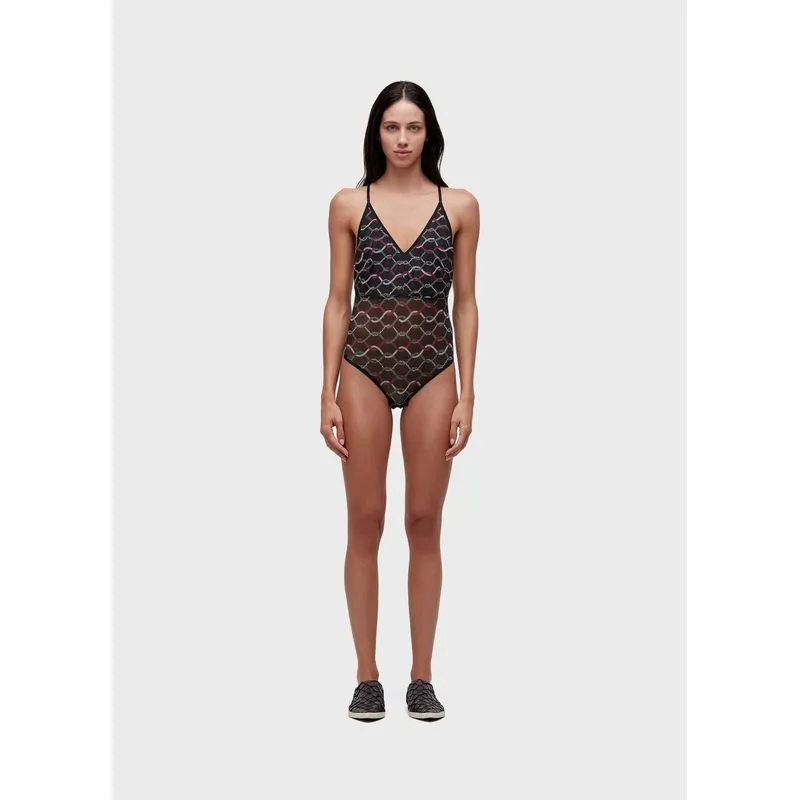 Body tule corda escura - preto - M