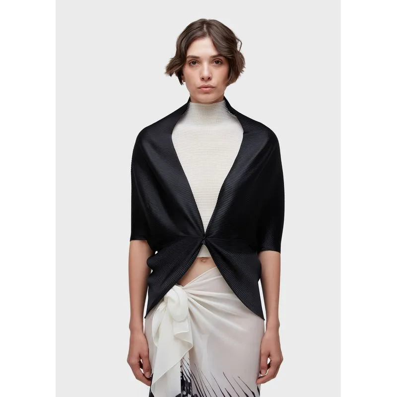 Poncho plisse - preto - UN