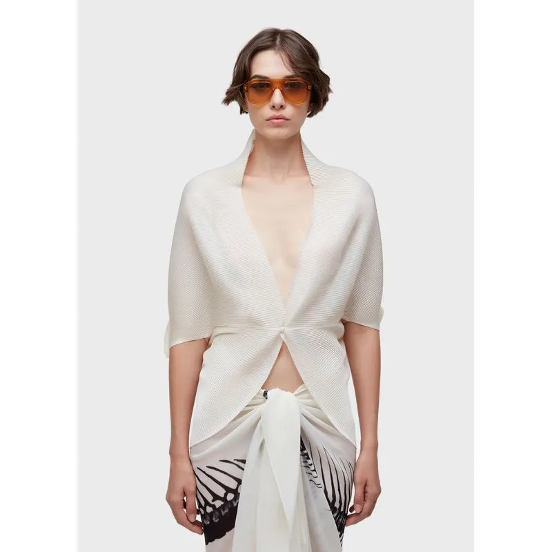 Poncho plisse - off white - UN