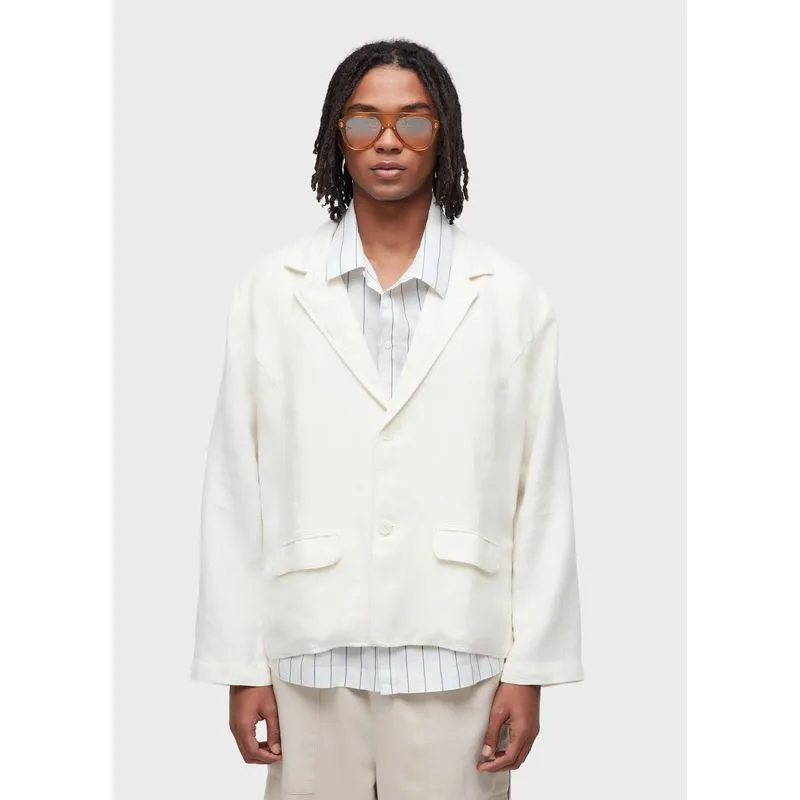 Blazer alfaiataria linen - off white - GG
