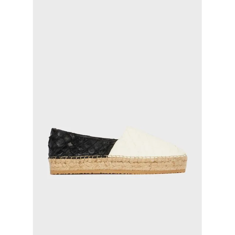 Espadrilhe pirarucu bicolor - preto - 39