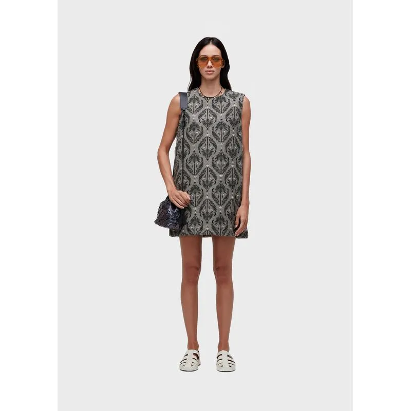 Vestido jacquard imperial double face - off white - P