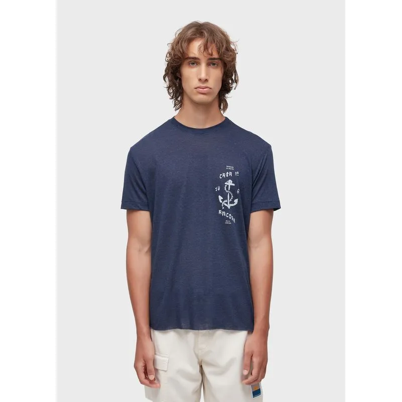 T-shirt casa da ancora light linen mc - azul marinho - G