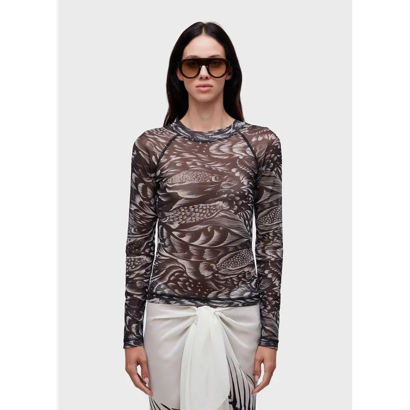 Blusa tule pirarucu trace Blusa ml tule pirarucu trace - preto - M