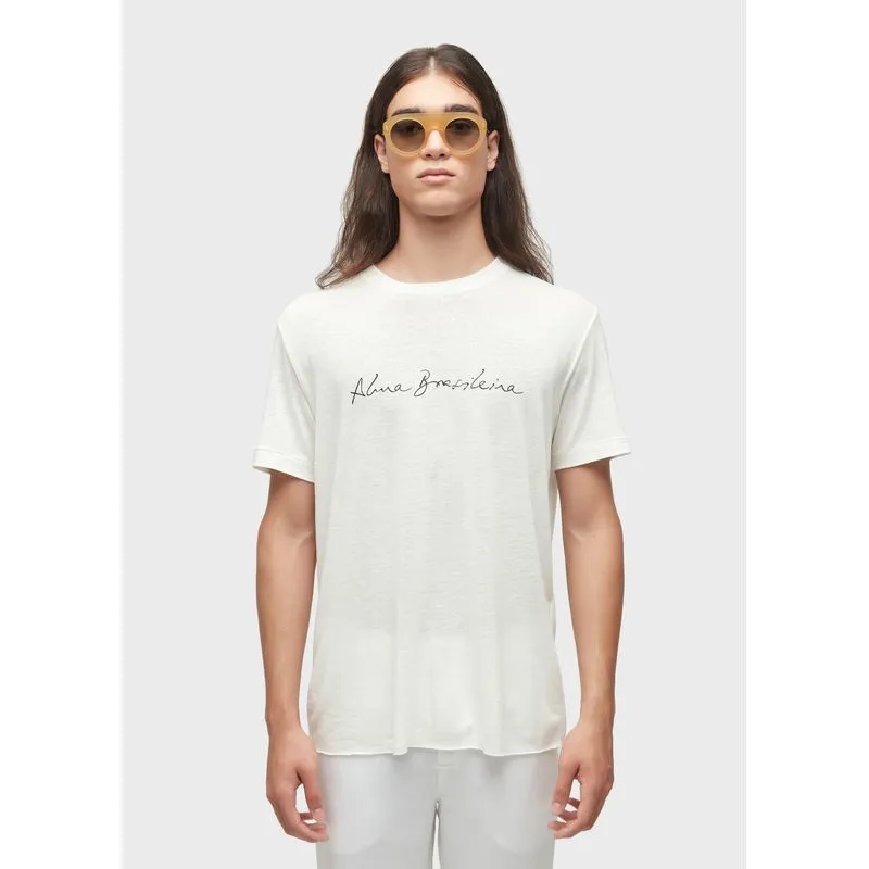 T-shirt light linen alma brasileira mc - off white - P