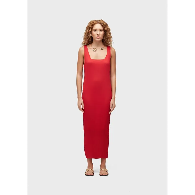 Vestido longui plissado Vestido regata longui plissado - vermelho - M