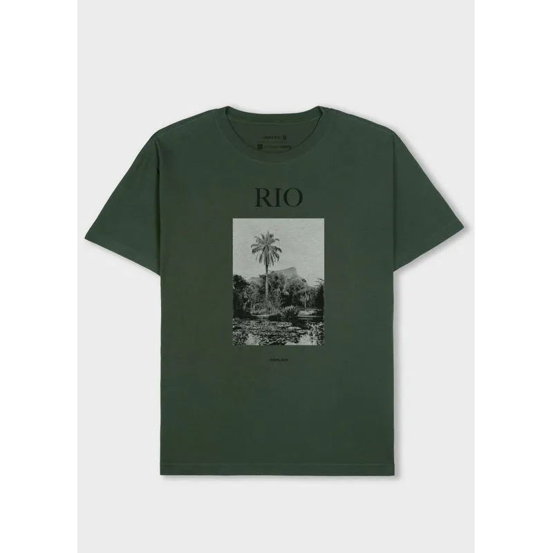 T-shirt regular vintage rio book - verde - P