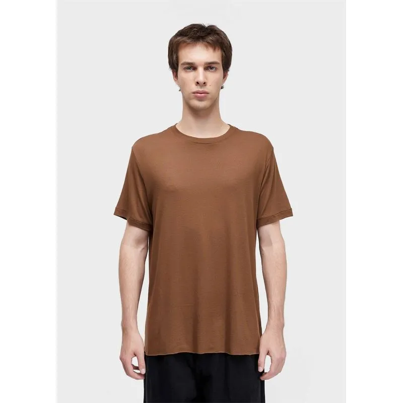 T-shirt light brasão linen white edition T-shirt light linen brasao mc - marrom - GG