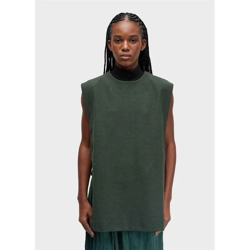 Colete canelado rustico Colete fem canelado rustico - verde - M