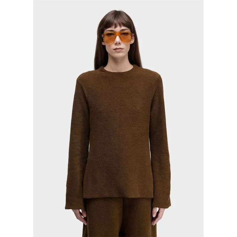 Blusa mangas eco comfy - marrom - M