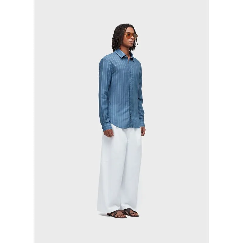 Calça over wide twill - branco - 38