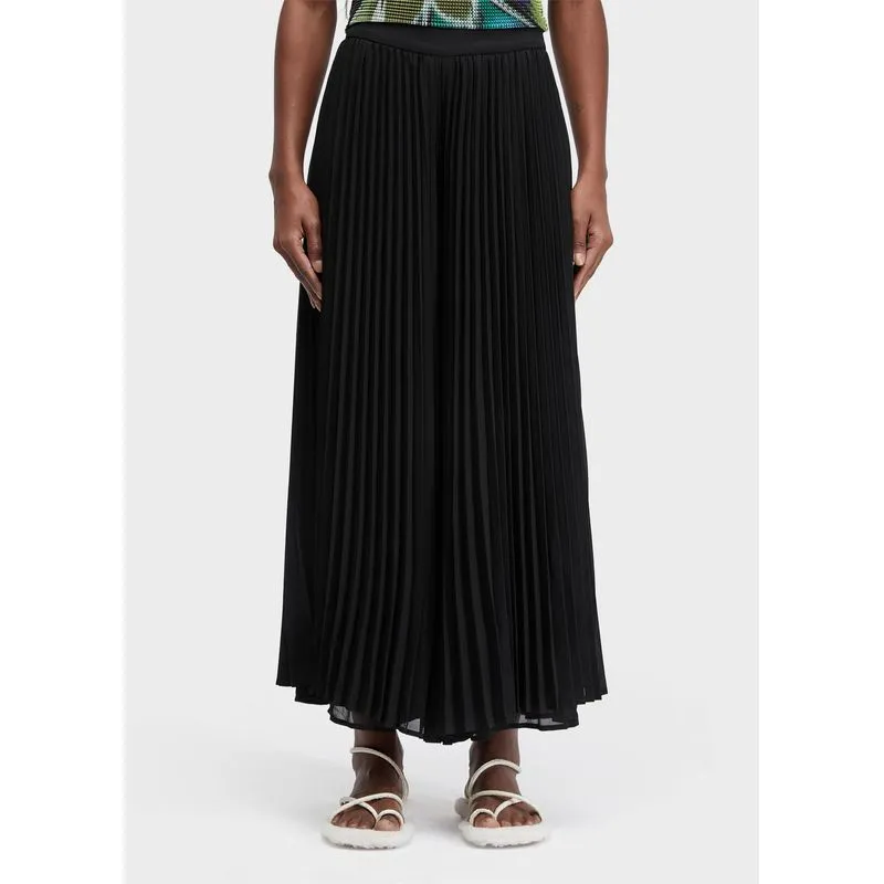 Calça pantalona plissado - preto - M
