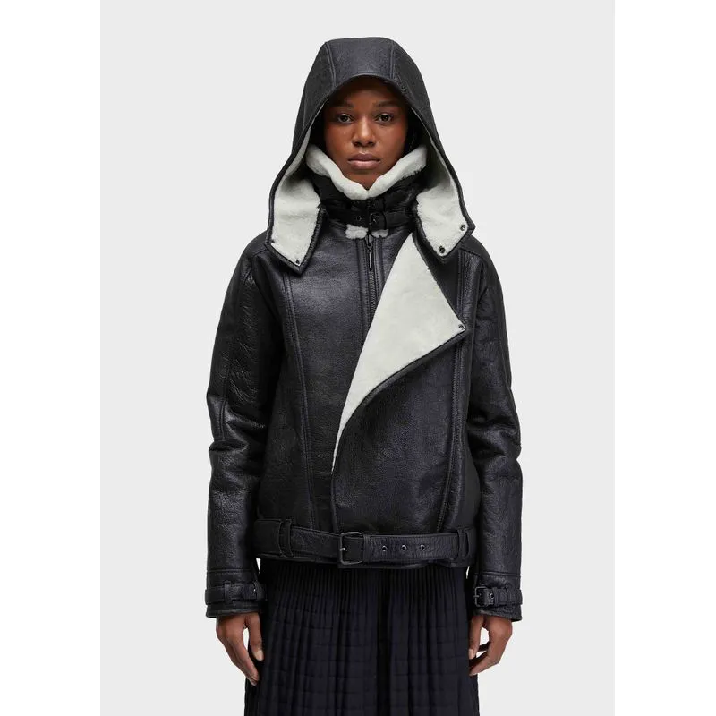 Jaqueta biker couro - preto - G