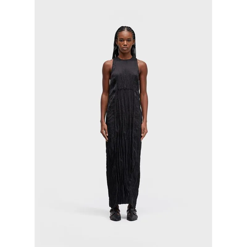 Vestido nadador wrinkled tricoline - preto - G