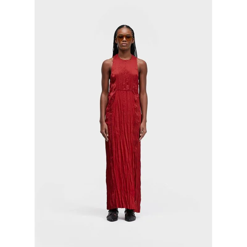 Vestido nadador wrinkled tricoline - vermelho - M