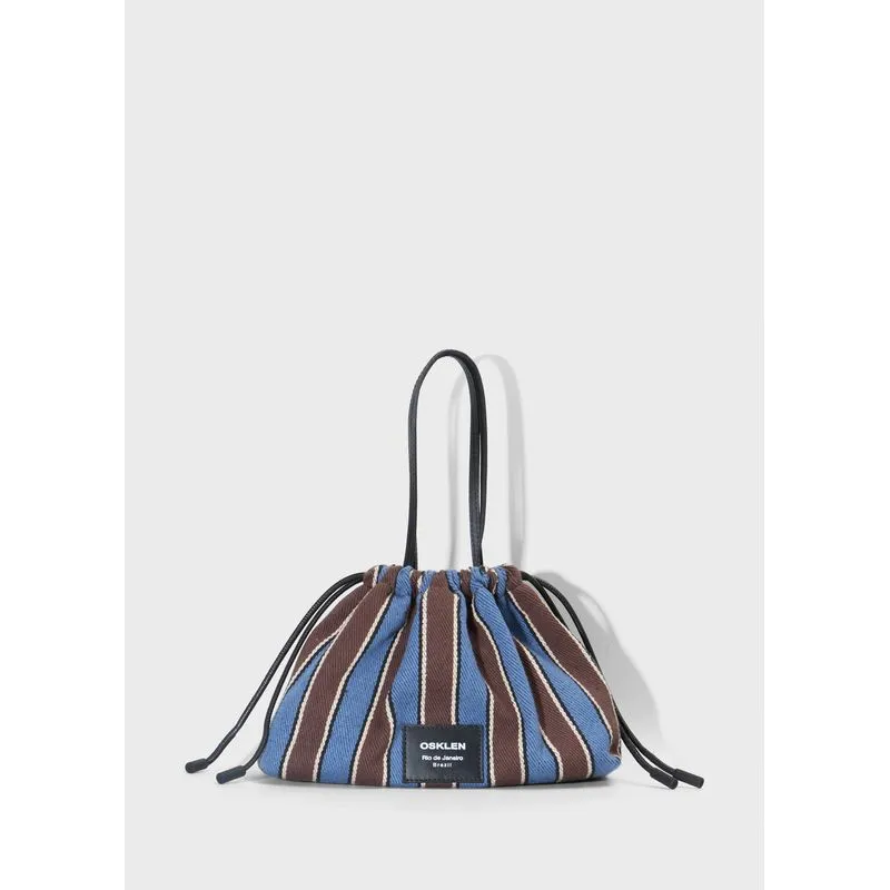 Bolsa small lona listras - marrom - UN