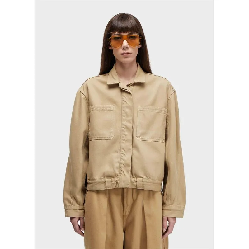Overshirt bolsos denim - bege - M