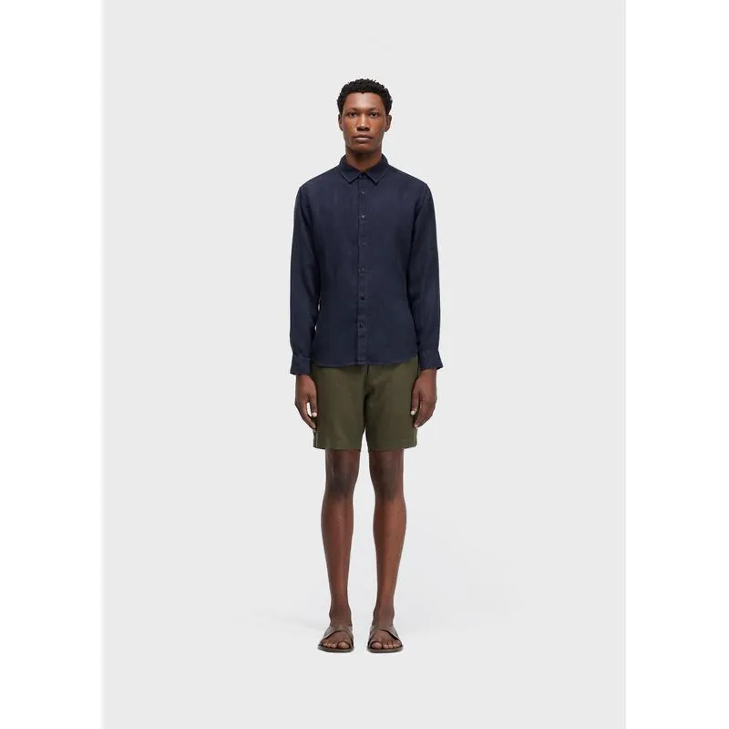Bermuda alfaiataria new basic linen - verde forest - 46