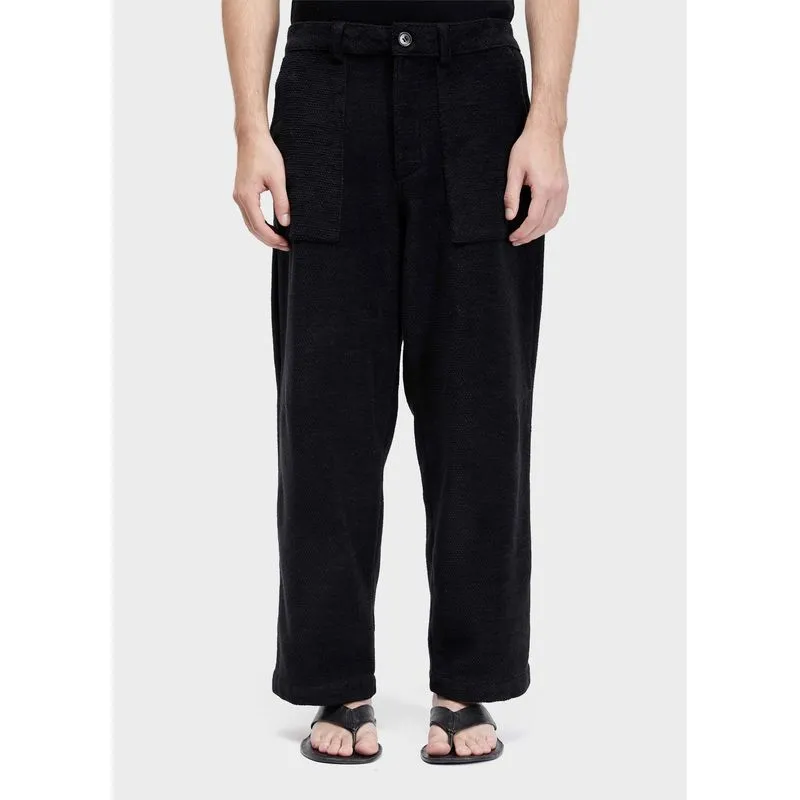 Calça tweed cotton texture - preto - 46