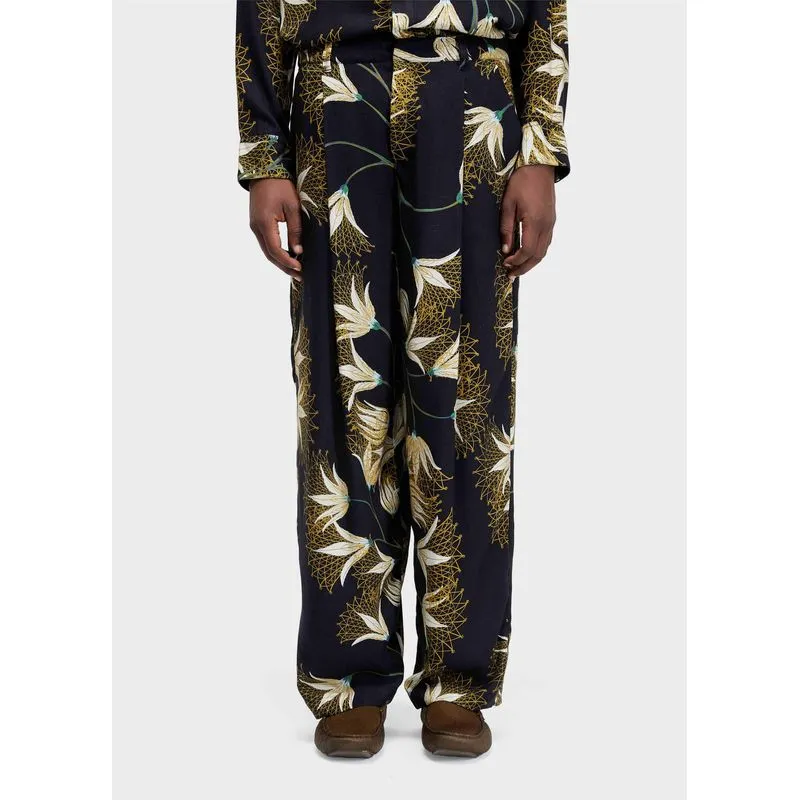 Calça jazz floral trama - preto - 46