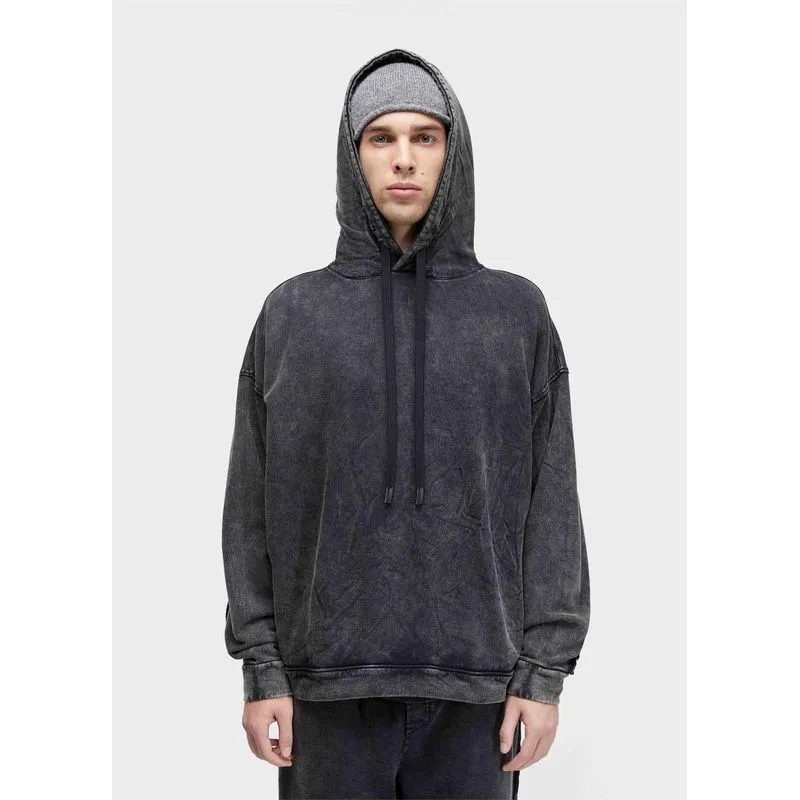 Moletom marmorizado raw seam - preto - GG