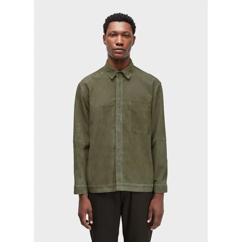 Overshirt classic leather - verde oliva - M