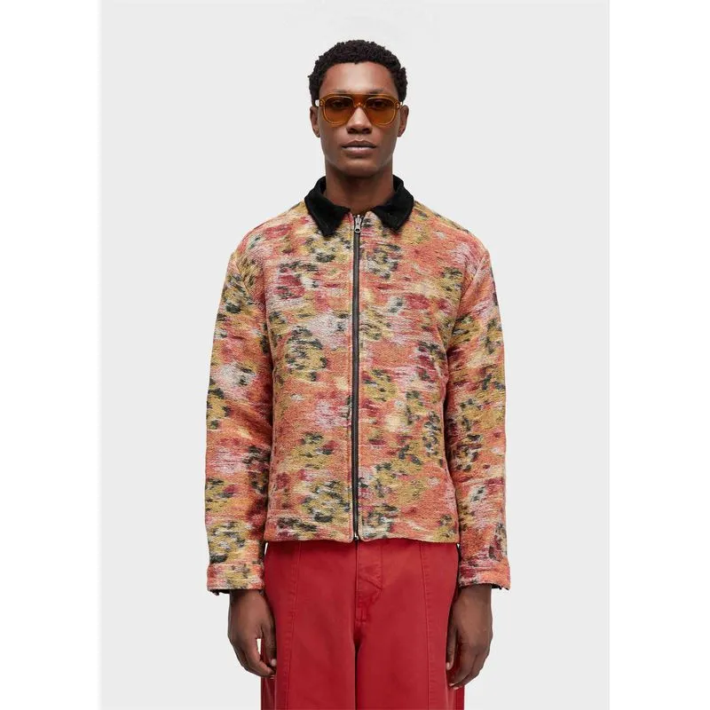 Jaqueta bomber velvet roseira jacquard - preto - G