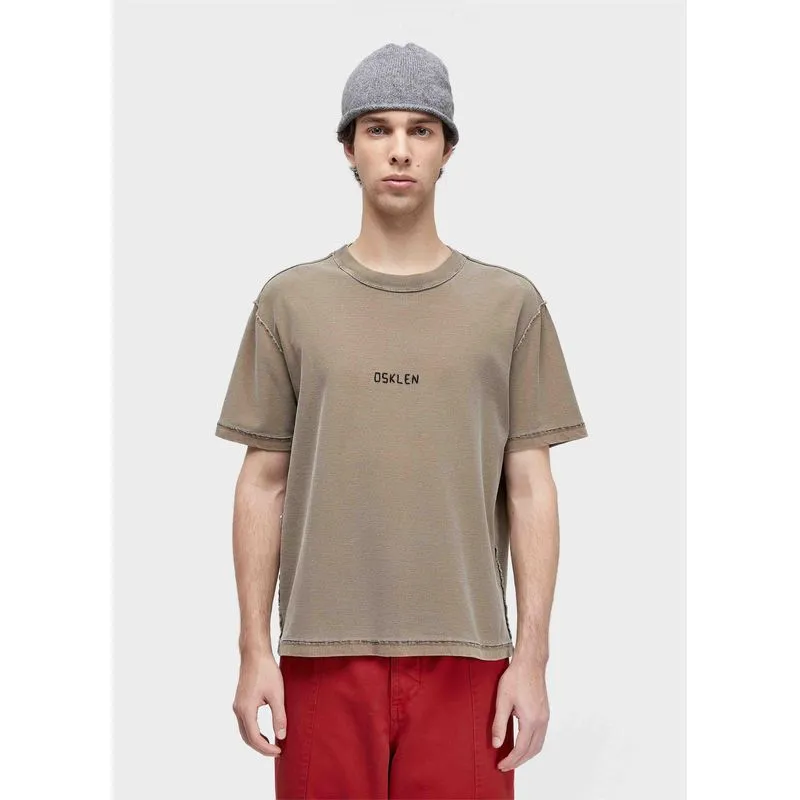 T-shirt avesso osklen bordado - marrom - G