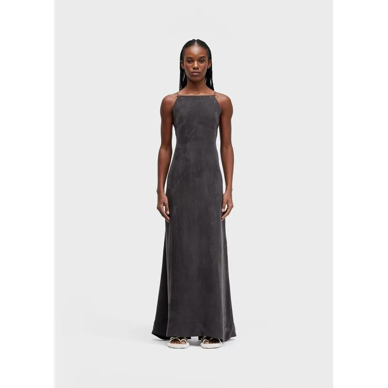 Vestido alças longui cupro - cinza - P