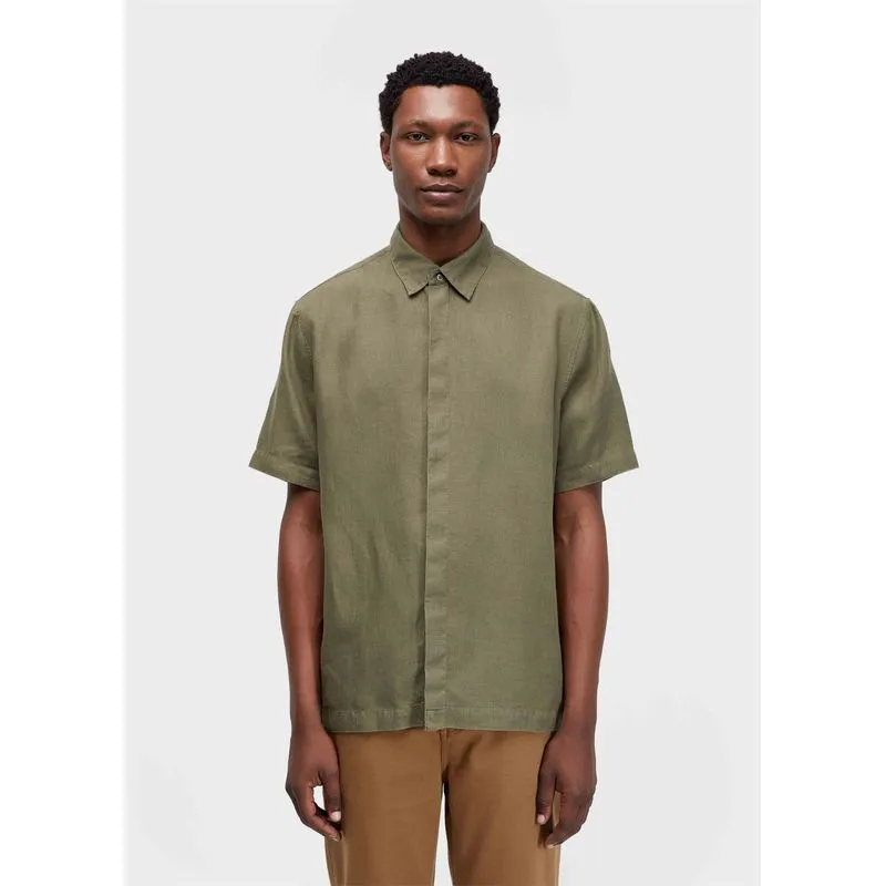Camisa linen bordado Camisa linen rose arabesco mc - verde forest - P
