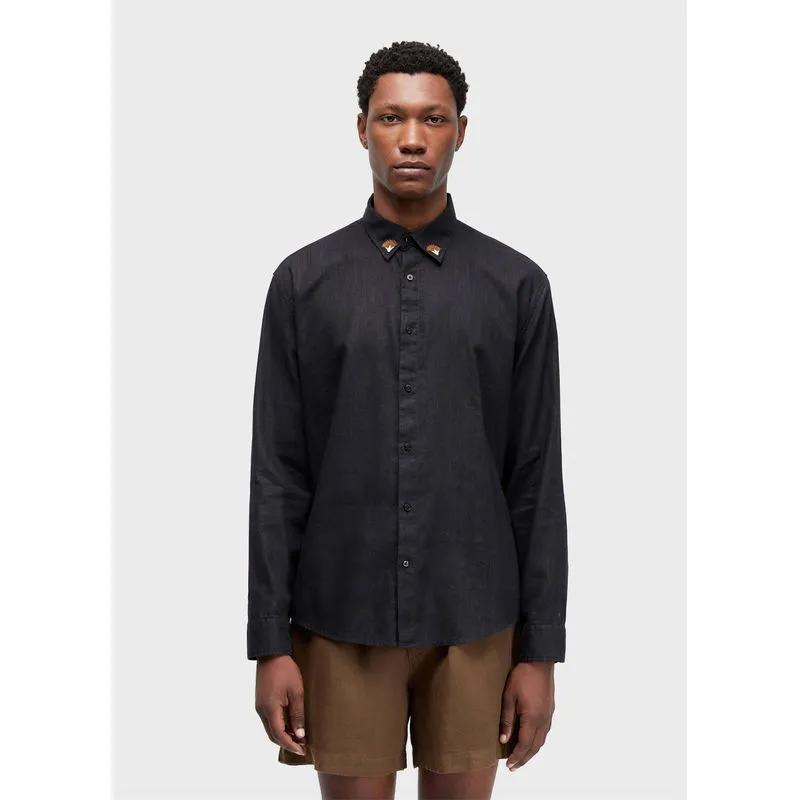 Camisa linen floral trama ml - preto - GG
