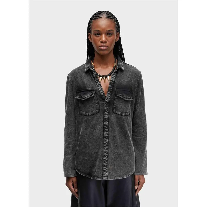 Camisa marmorizado black Camisa fem marmorizado black - preto - M