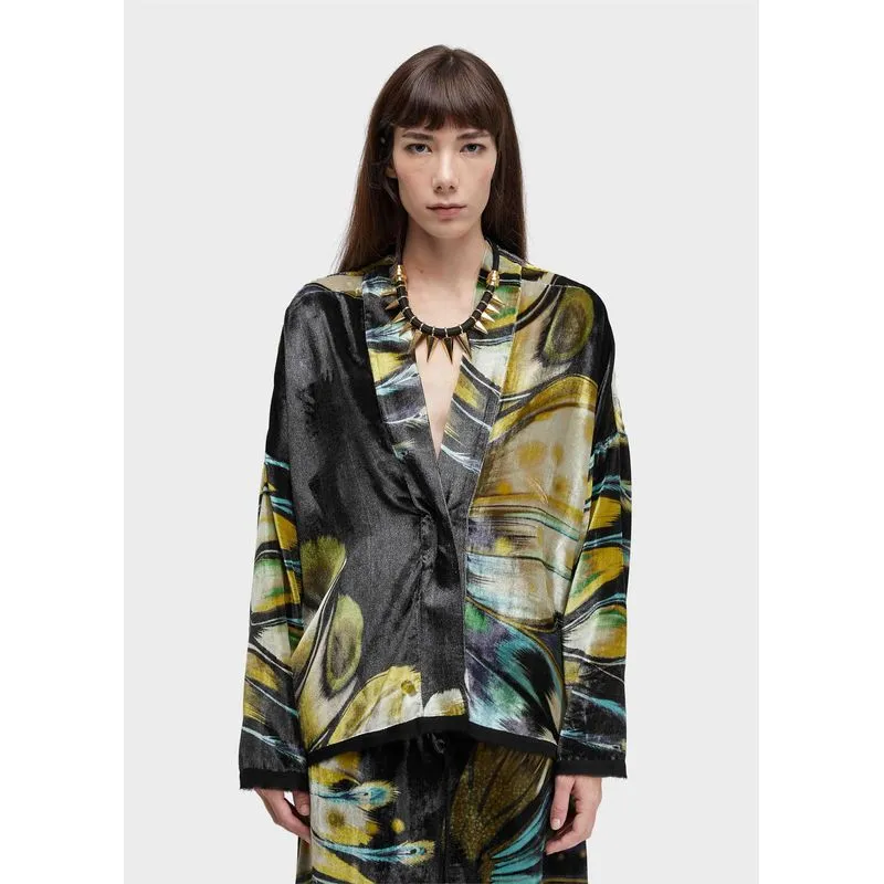 Camisa veludo butterfly tex - preto - P
