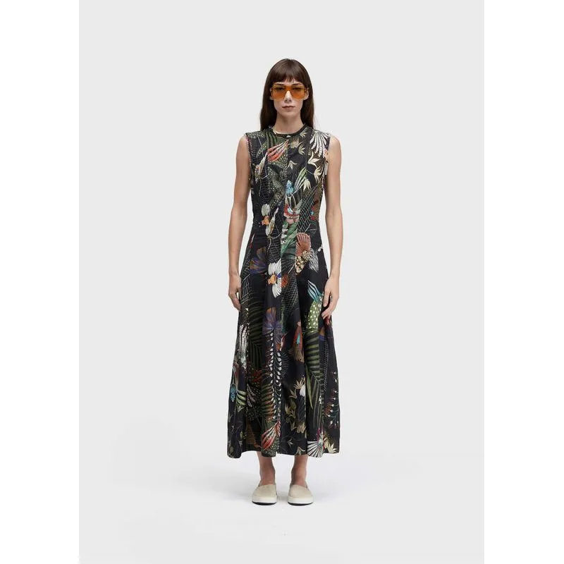 Vestido sleeveless botanique - preto - M