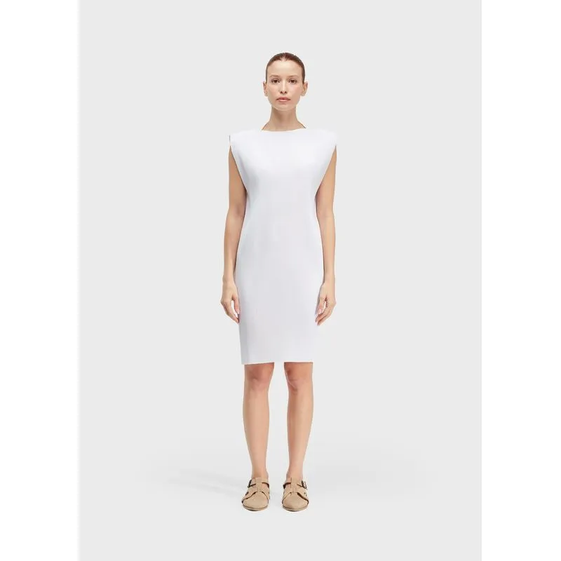 Vestido plissado curto - branco - M