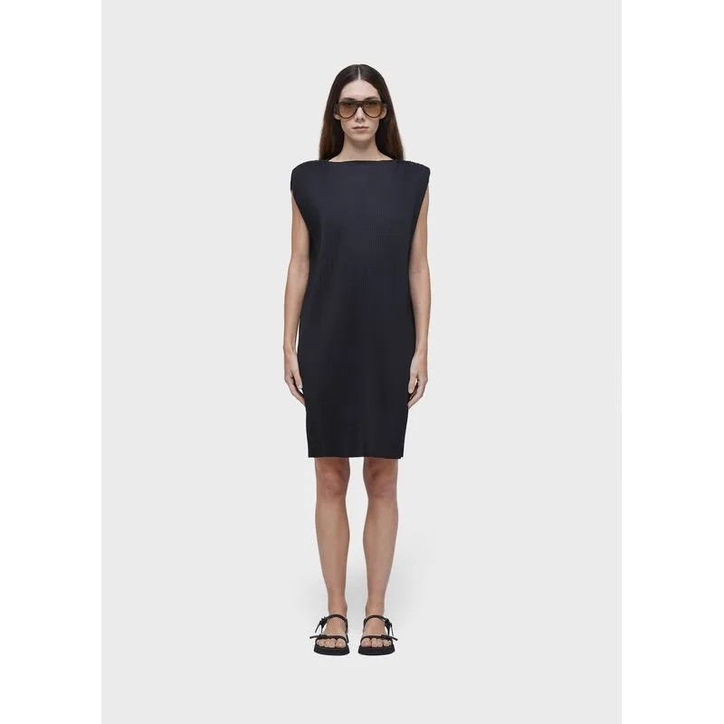 Vestido plissado curto - preto - G