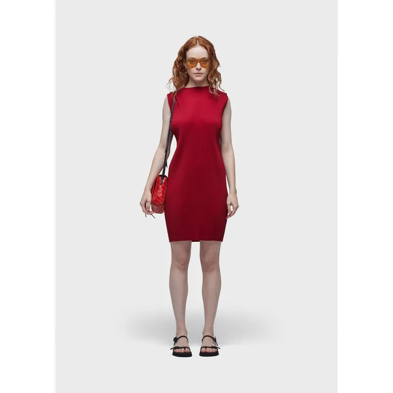Vestido plissado curto - vermelho - G