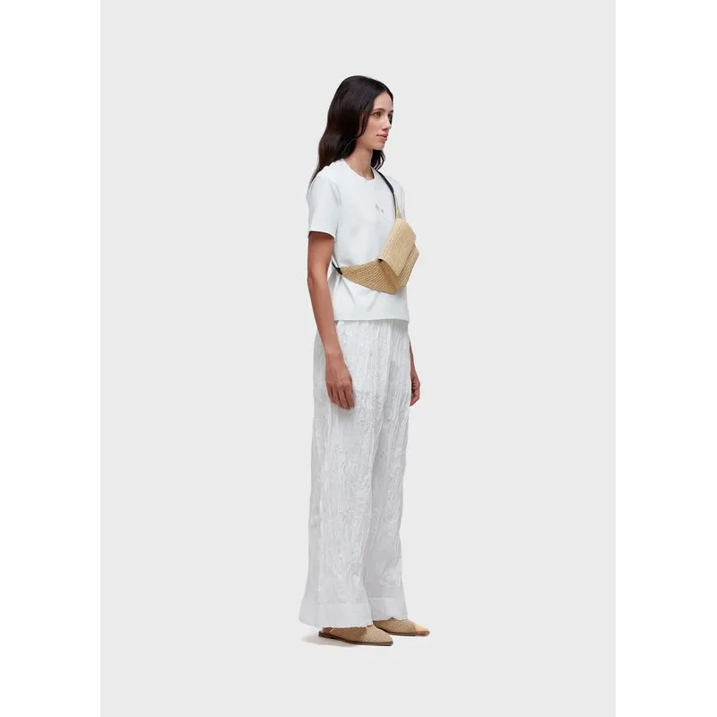 Calça reta wrinkled tricoline Calça reta wrinkle tricoline - off white - M
