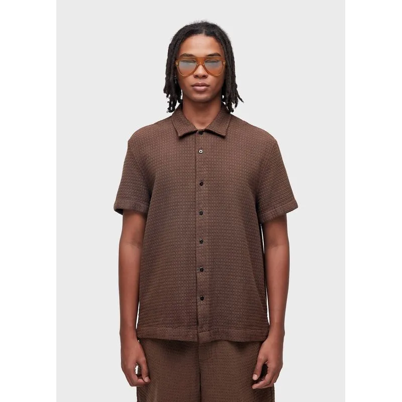 Camisa texture color mc - marrom - G