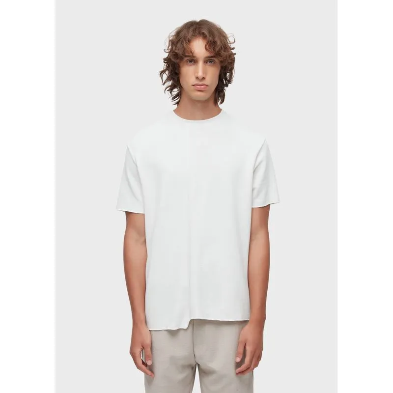 T-shirt mix quadrile asymmetric mc - off white - P