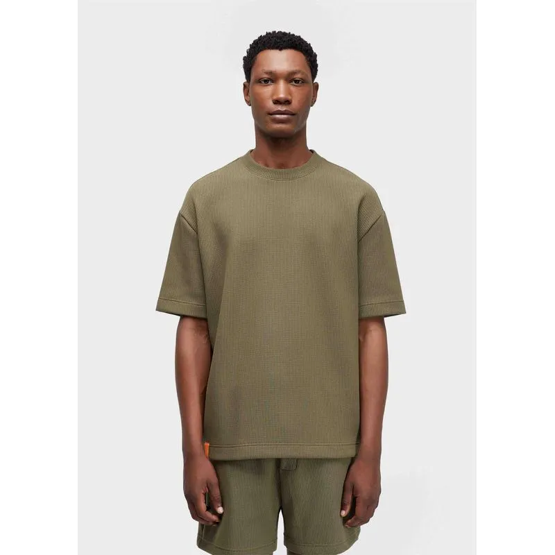 T-shirt over waffle texture mc - verde forest - M