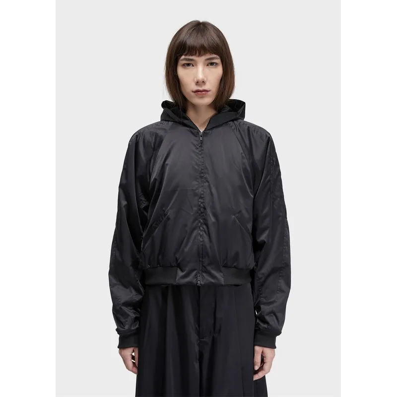 Jaqueta bomber puffer satin - preto - M